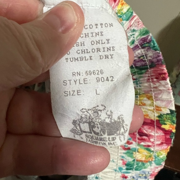 Square up full tiered floral ribbon skirt size large flowy flirty vintage retro - Picture 2 of 9